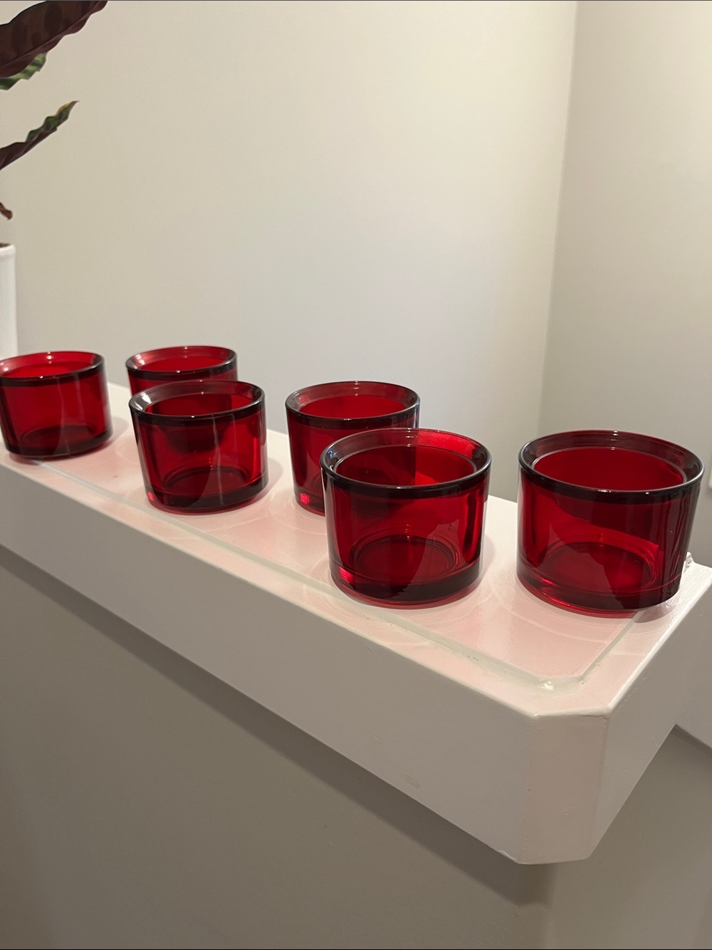 Red Glass Candle Holders